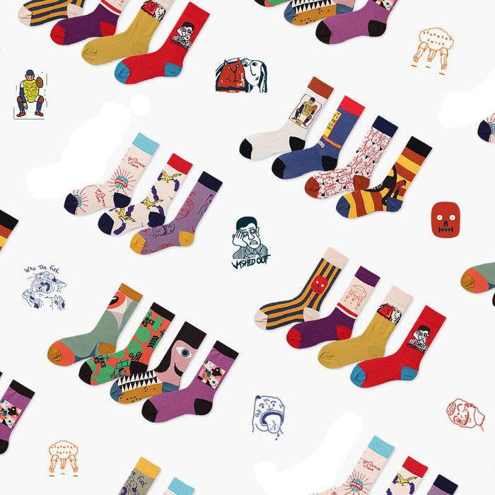 Outdoor Skateboard Sox Winter Creative Abstract Funny Socks