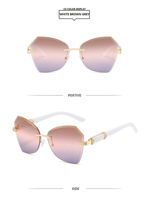 Frameless trimming color Sunglasses
