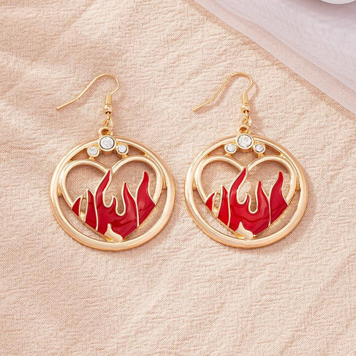 New Personality Red Cutout Women's Earrings