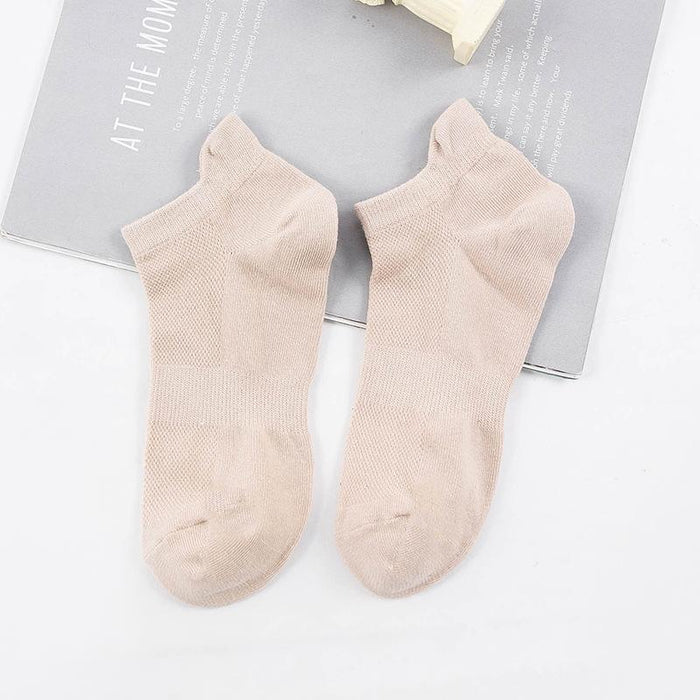 Summer Thin Socks Solid Color Sweat Absorbing Breathable Boat Socks