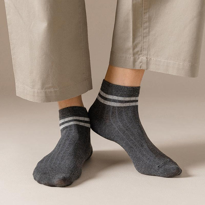 New Striped Boat Socks Sweat-absorbing Breathable Cotton Socks