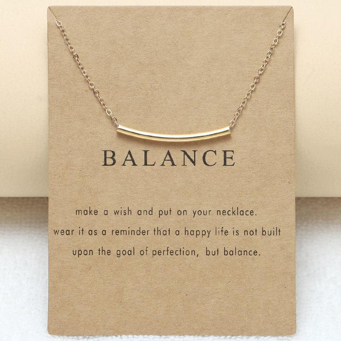 Balance Beam Clavicle Chain Card Short Necklace
