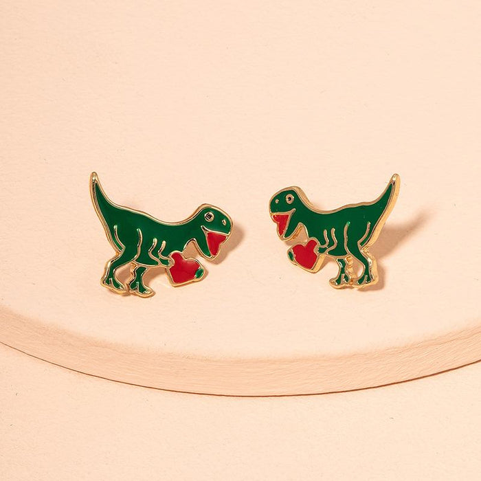New Style Temperament Net Red Little Dinosaur Personality Earrings