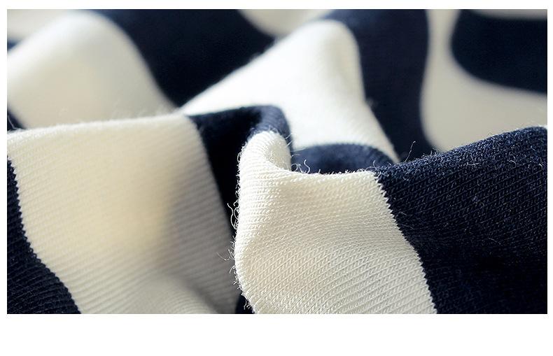 Knitted stripe label top children's short sleeve