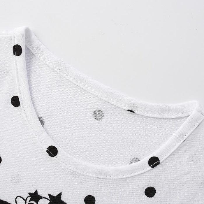 Girls' short sleeved T-shirt cotton medium and small children's round neck bottomed shirt
