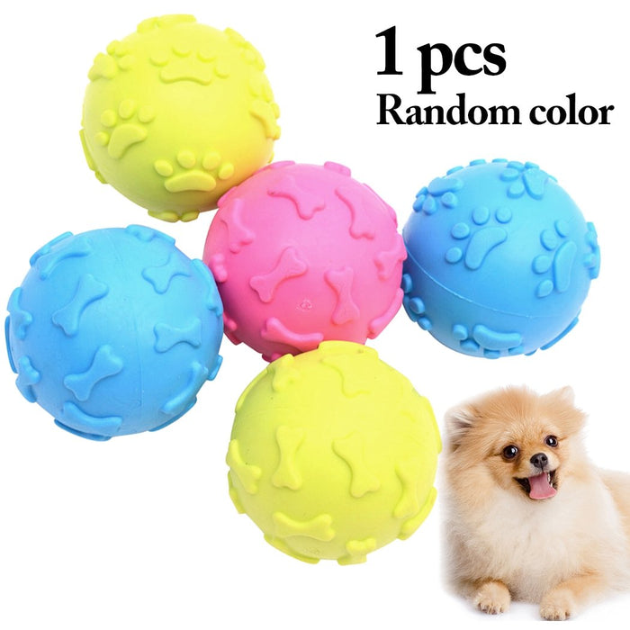 Rubber Squeak Dog Ball Creative Funny Dog Bite Ball Pet Chew Ball