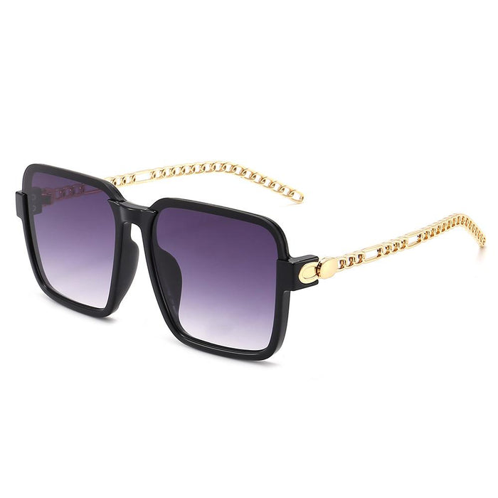 Gradient color black large frame sunglasses