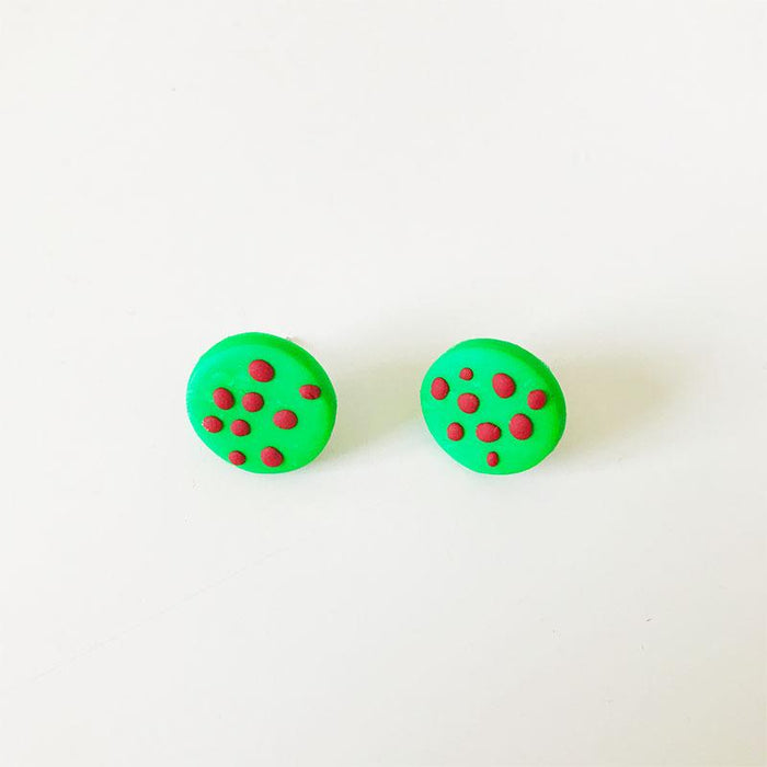 Green Gift Box Snowman Leaf Clay Knot DIY Stud Earrings