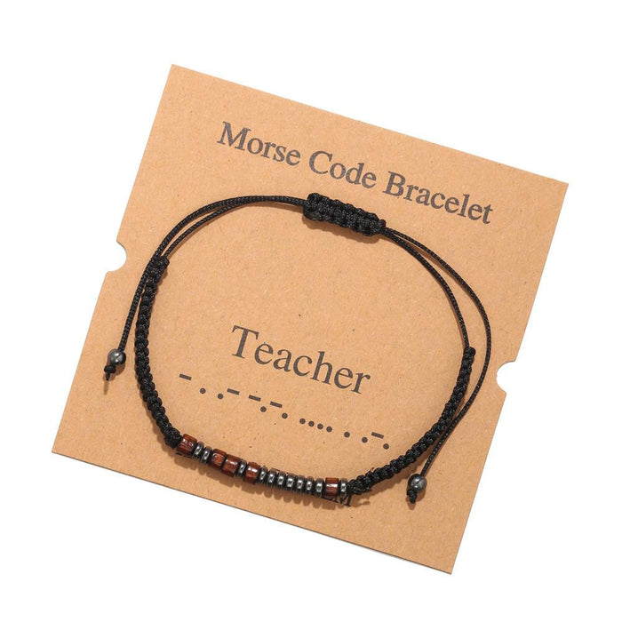 Morse Code Alphanumeric Woven Bracelet