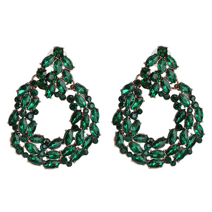 Women's Jewelry Fashion Color Earrings Inlaid Rhinestone