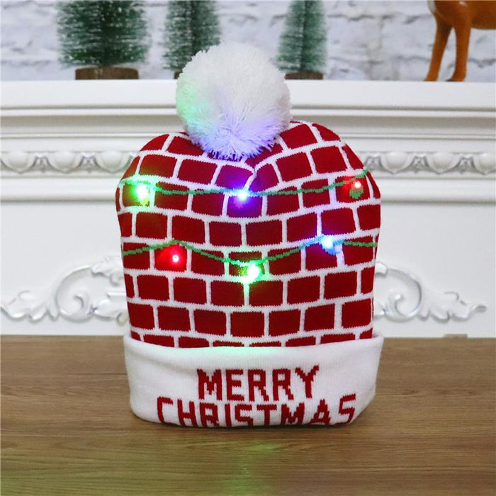 Christmas Decorations Adult Children's Luminous Knitted Hat