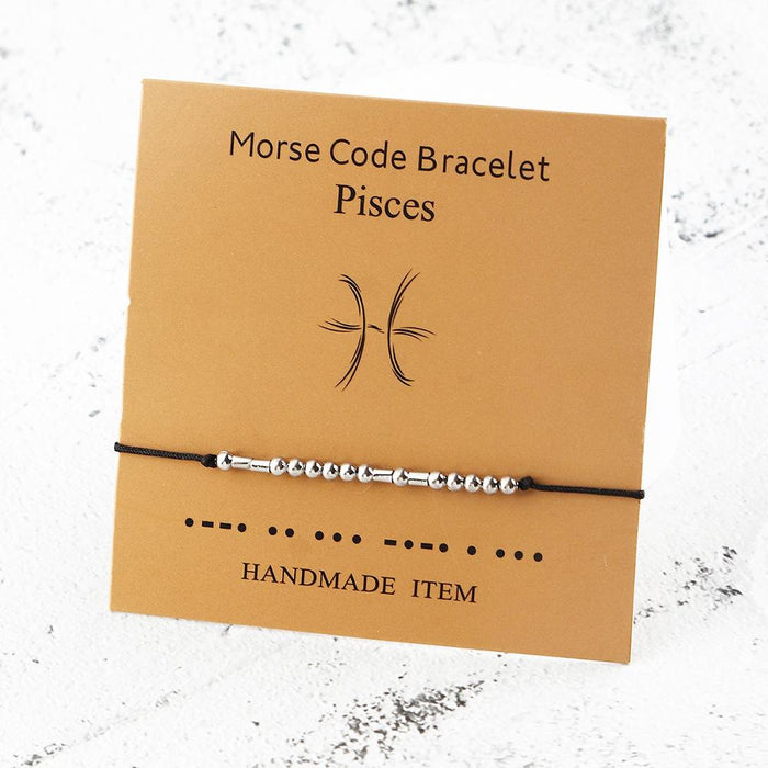 Twelve Constellations Morse Code Bracelet With Card