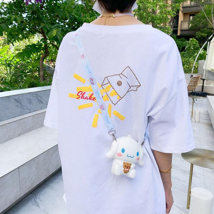 Cartoon messenger bag silicone coin purse toy