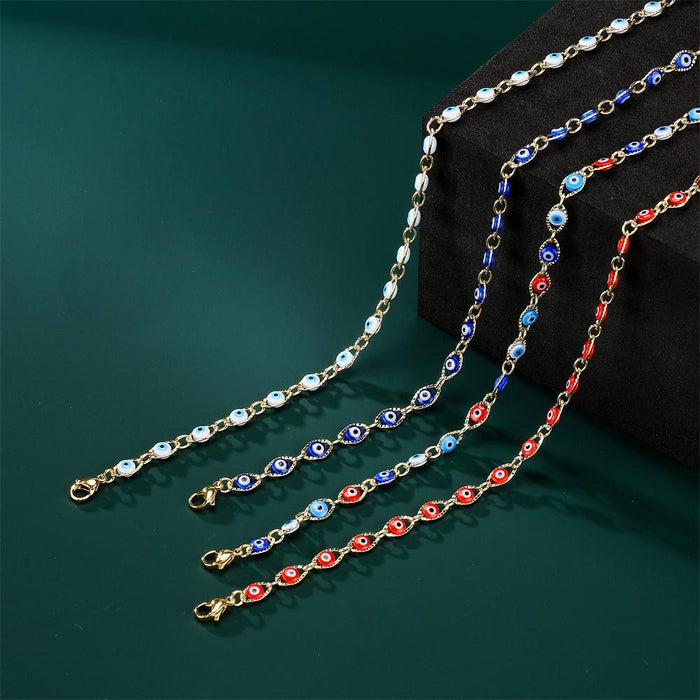 Ins Wind Drop Oil Lucky Magic Eye Gold Color Necklace Jewelry