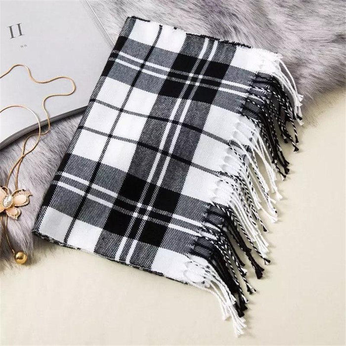 Classic Lattice Soft Scarf Cashmere Plaid Scarves