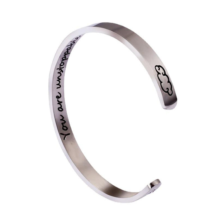 New Couple C-shaped Stainless Steel Bracelet Titanium Steel Open Bracelet Bangle