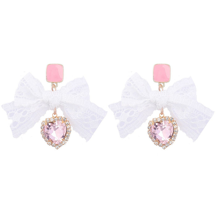 Love Bow Multi-layer Lace Hand Woven Earrings