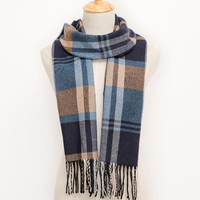 Winter Tassel Lattice Warm Scarves