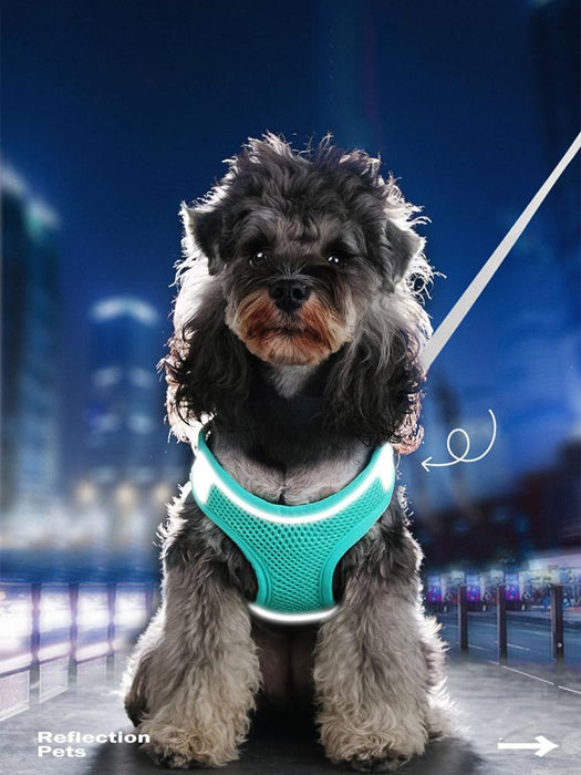 Kimpets Dog Harness Rabbits Vest Cat Chest Rope Reflective Adjustable Collars Outdoor Walking Travel Pet Supplies Accessories