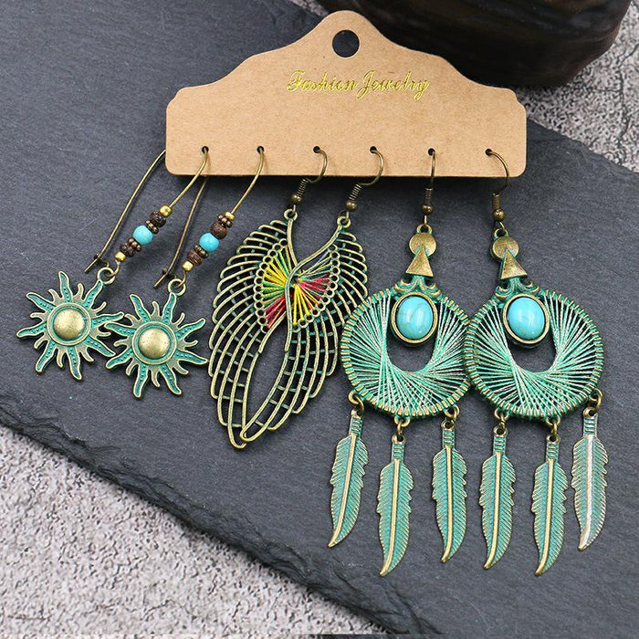 3 pairs/set Earrings Bohemian Style Jewelry X0X36193