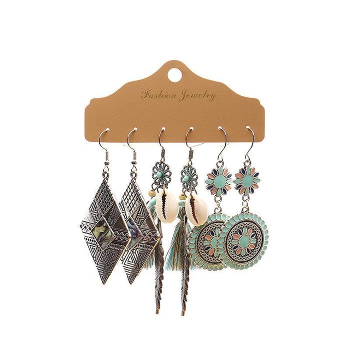 3 pairs/set Earrings Bohemian Style Jewelry X0X36218
