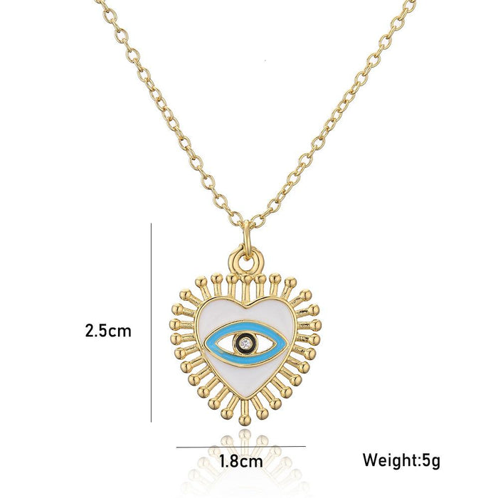 Personalized Oil Dripping Love Devil's Eye Pendant Necklace