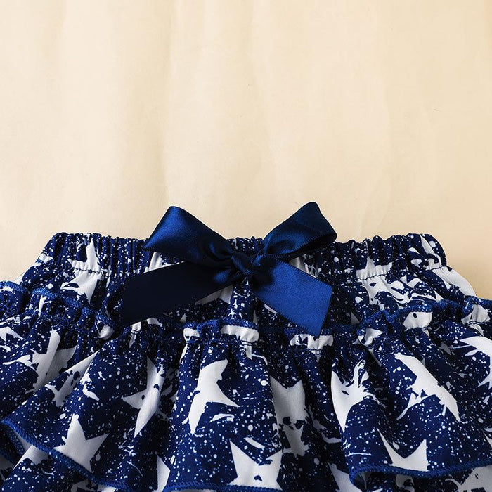 Independence Day Baby Letter Short Sleeve Jumpsuit