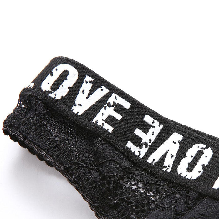 Women's Lace Alphabet Underwear Sexy Lingerie Set