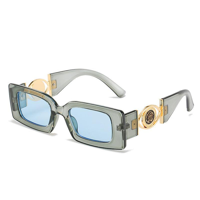 Square small frame metal sunglasses
