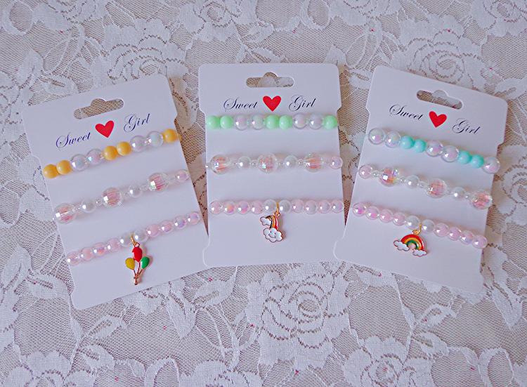 Children's Bracelet Set Beaded Plastic Toy Accessories