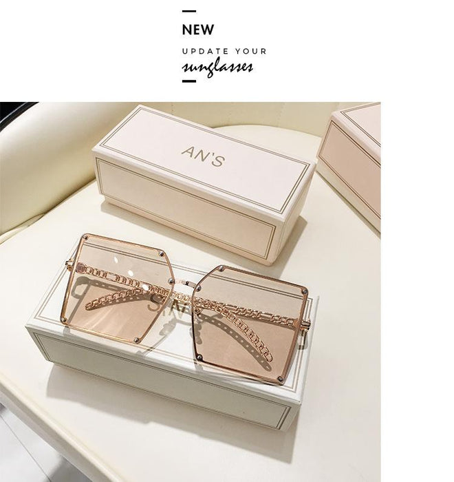 Metallic framed Tan Sunglasses