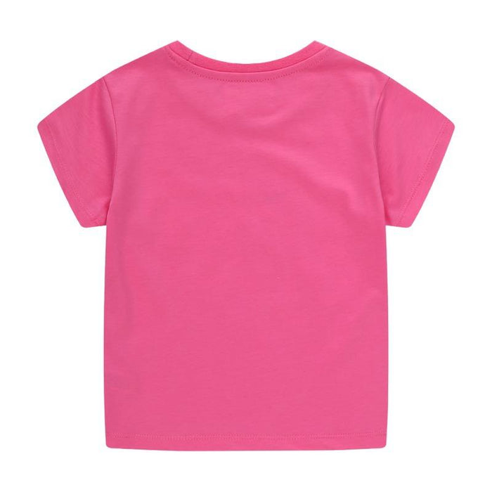 Knitted cotton short sleeve girls' T-shirt