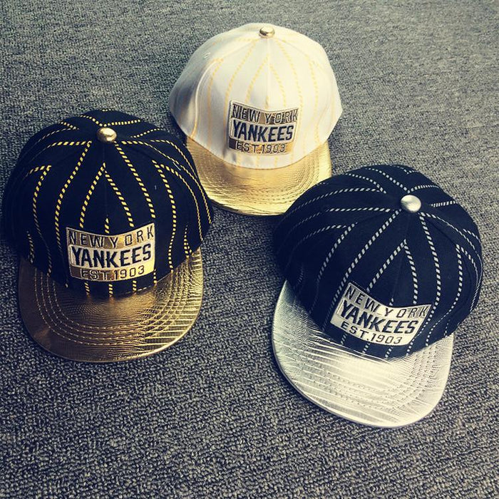 Children's Trendy Striped Embroidered NEW YOR Baseball Cap