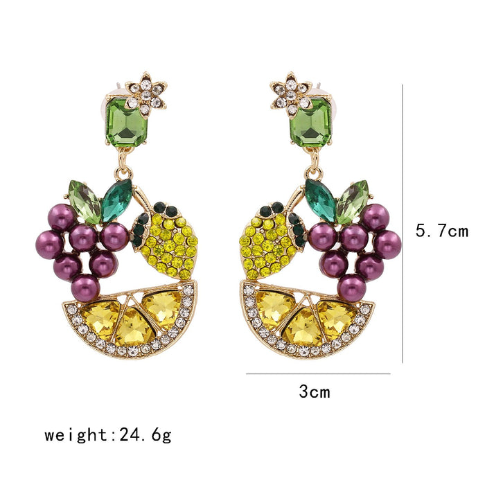 New Hollow Out Pearl Imitation Earrings Accessories Inlaid Rhinestone
