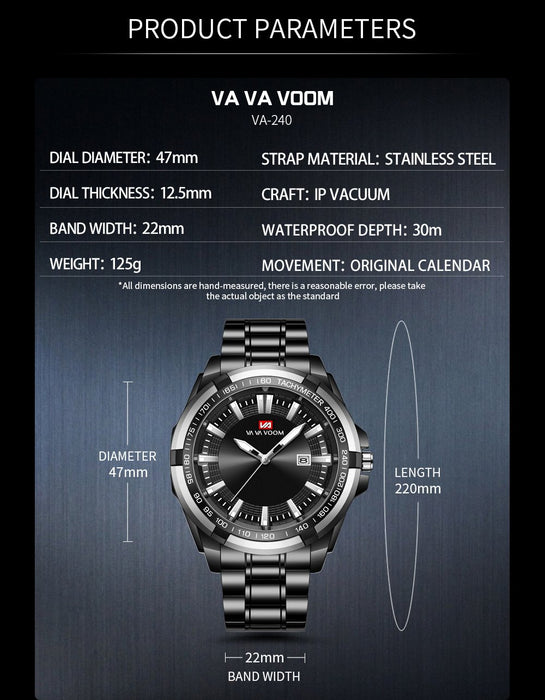 Men's Watch Business Calendar Quartz Watch Simple Atmospheric Luminous