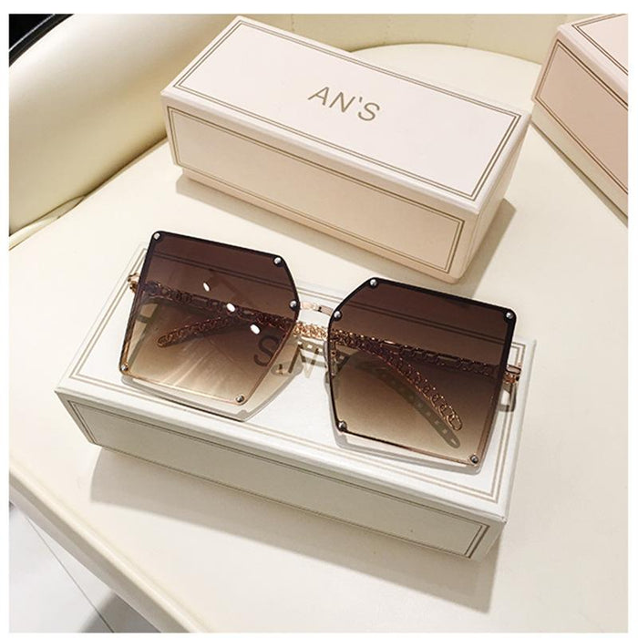 Metallic framed Tan Sunglasses