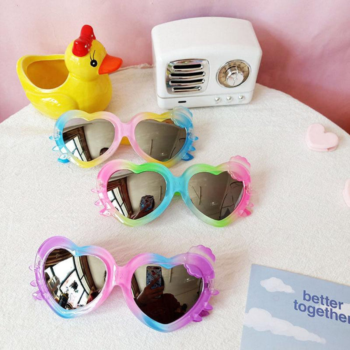 Children's Colorful Heart Shape Cartoon Cat Sunglasses