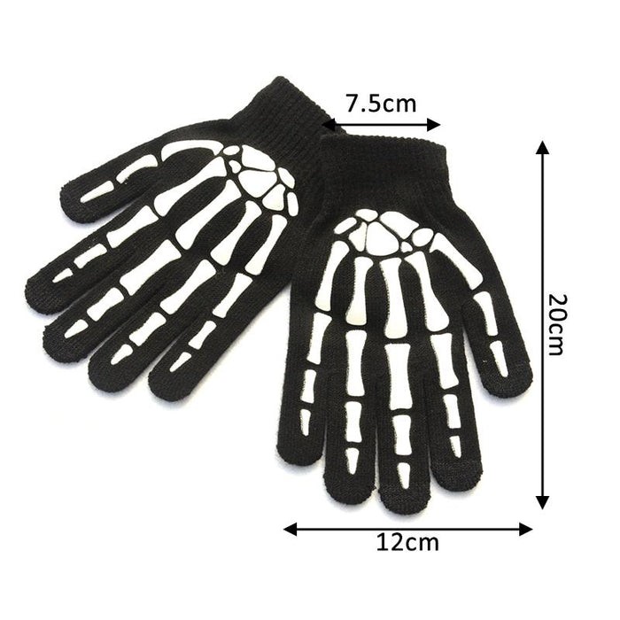 Skeleton Luminous Full Fingers Breathable Gloves