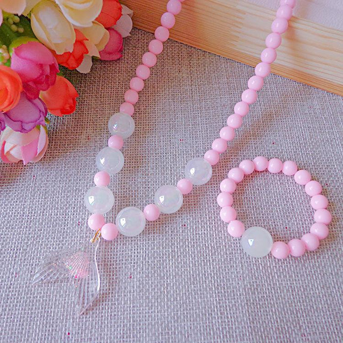 Cute Cartoon Beauty Fishtail Necklace Bracelet Set