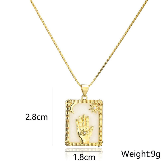 New Simple Sun Moon Gold Color Pendant Necklace