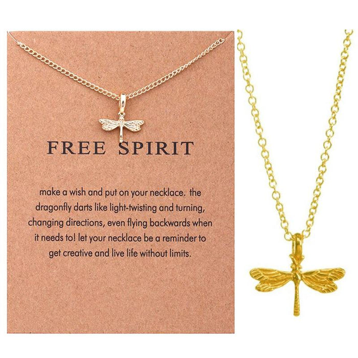 Dragonfly Necklace Animal Dragonfly Card Clavicle Chain