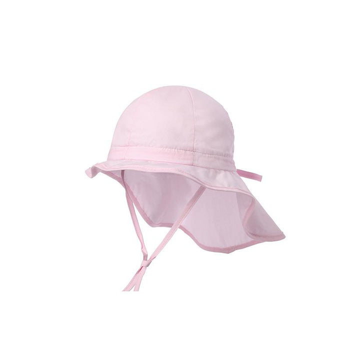 Light Pink Ruffled Outdoor Sunscreen Thin Children's Shawl Hat