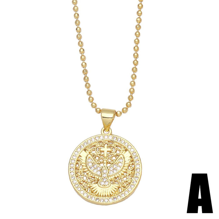 Fashion Personality Zircon Virgin Mary NECKLACE PEACE DOVE Pendant Clavicle Chain