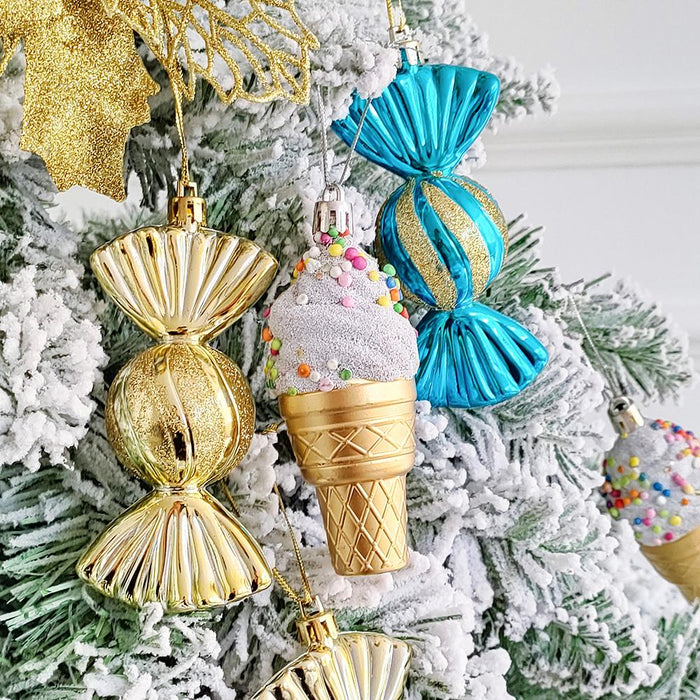 3pcs/Box Christmas Ball Ornament Balice Ice Cream Candy