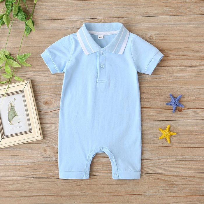 Baby Short Sleeve Polo Jumpsuit