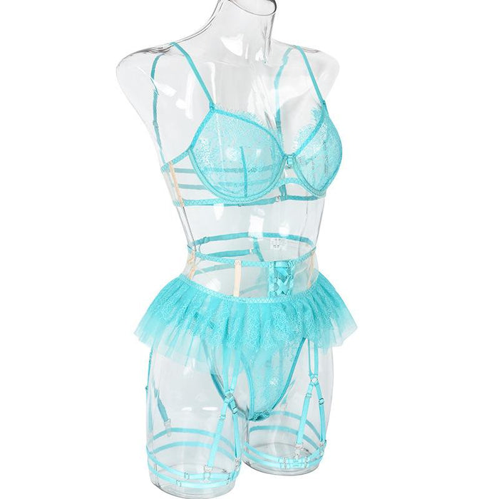 Women's Fashion Mesh Underwear Stitching Sexy Lingerie Set