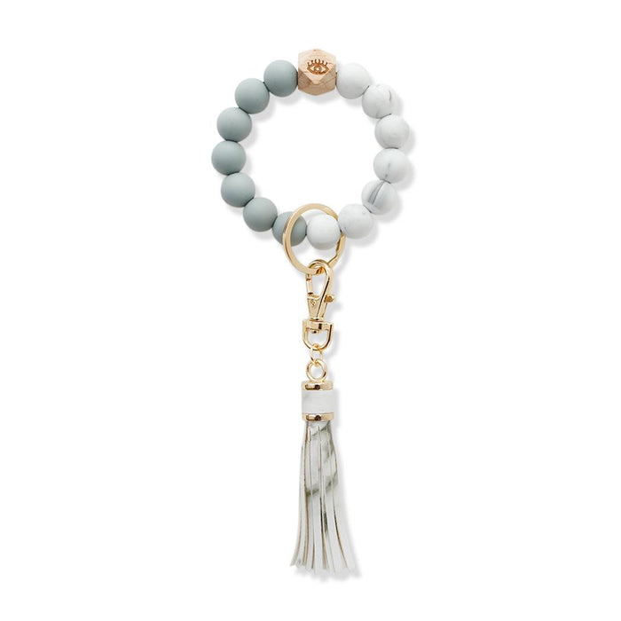 New Tassel Wood Bead Bracelet Silicone Bracelet Key Chain