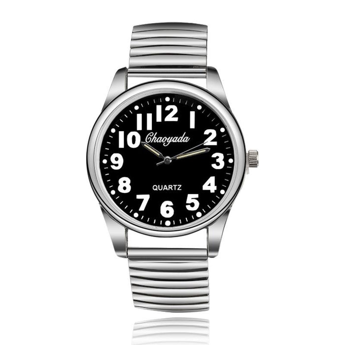 Men Watches Elastic Strap Stainless Steel Luxury Fashion Wristwatch