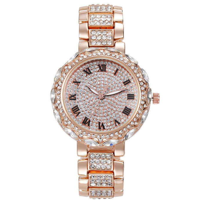 Women Watch Rhinestone Steel Quartz Fashion Wristwatch LLZ13890