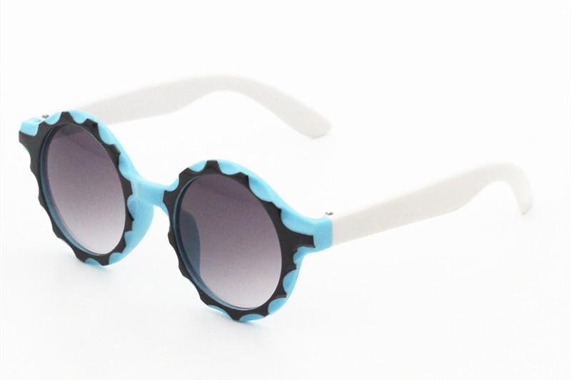 Two color retro round single beam Sunglasses